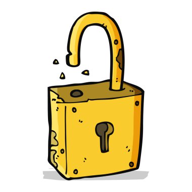 caroon paslı eski asma kilit