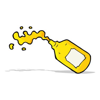 Hardal şişesi fışkırtan çizgi film.