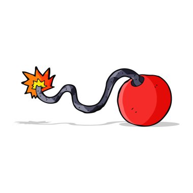 karikatür yanan bomba