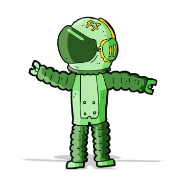 karikatür astronot ulaşan