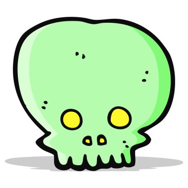 karikatür ürkütücü kafatası sembolü