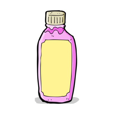karikatür pembe içki şişesi
