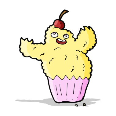 karikatür cupcake canavar
