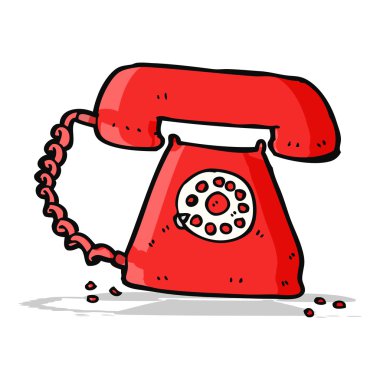 karikatür retro telefon
