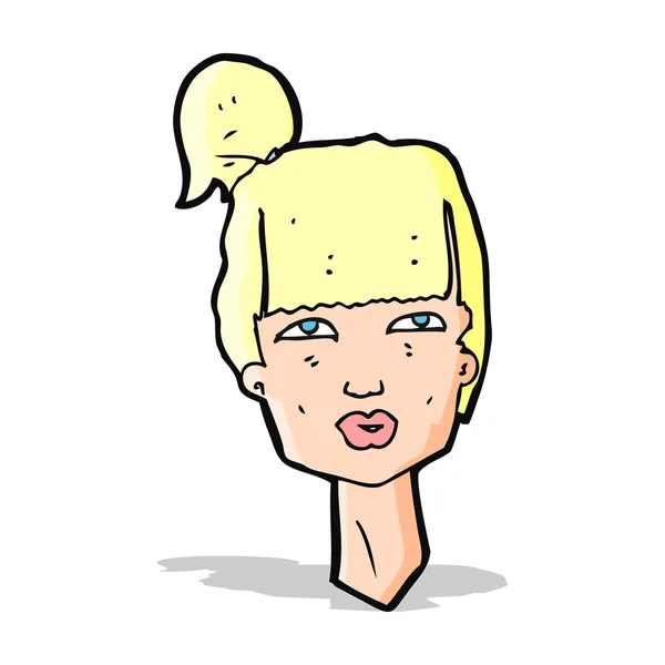 Cartoon vrouwelijke hoofd — Stockvector