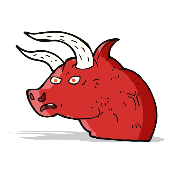 Desenho animado cabeça de touro irritado —  Vetores de Stock