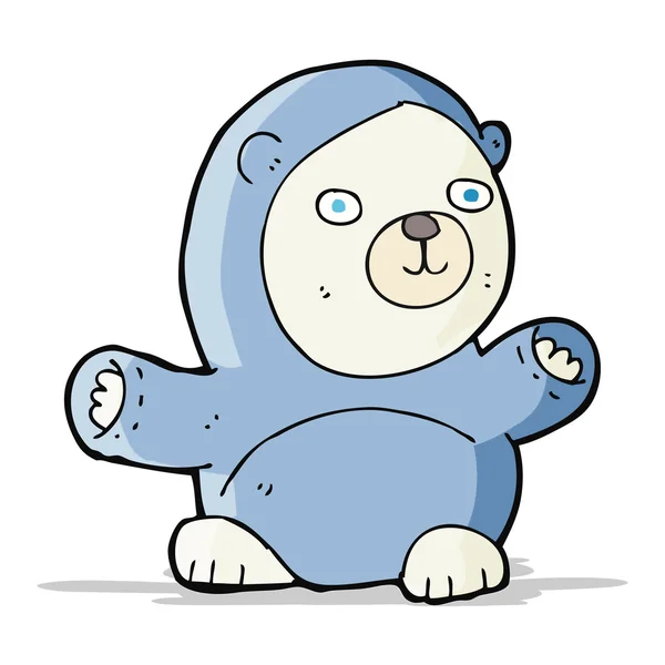 Lindo oso polar de dibujos animados — Vector de stock