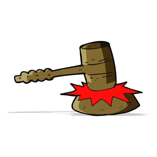 Cartoon gavel banging — Stock Vector