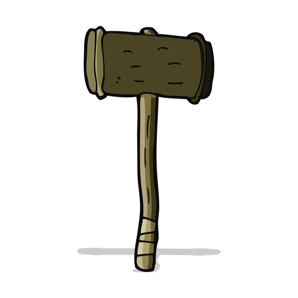 Martillo de madera de dibujos animados — Vector de stock