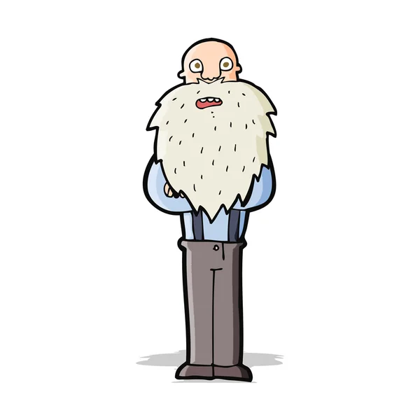 Cartoon bearded old man — Stock Vector