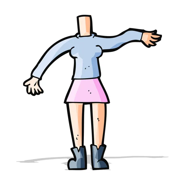 Cartoon vrouwelijk lichaam (foto 's toevoegen of mix en match cartoons) — Stockvector