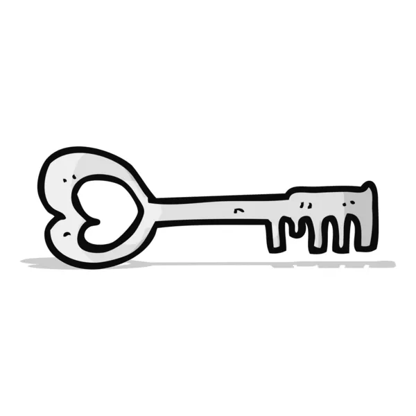 Cartoon heart shaped key — Stock Vector