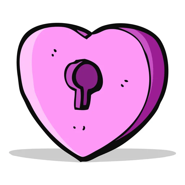 Cartoon heart with keyhole — Stock Vector