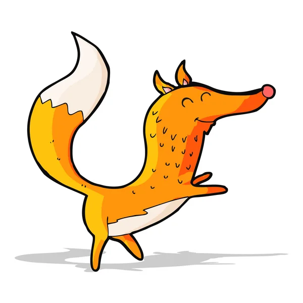 Cartone animato volpe felice — Vettoriale Stock