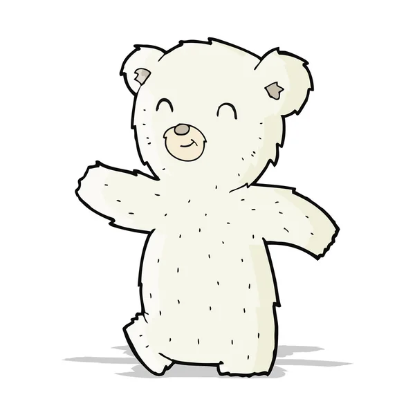 Lindo oso polar de dibujos animados — Vector de stock