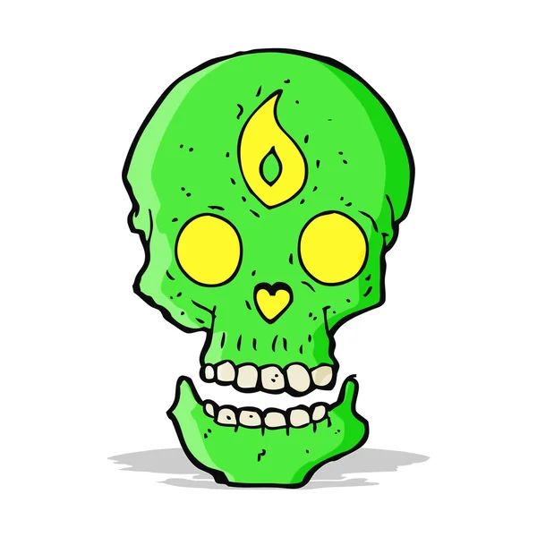 Cartoon mystic skull — Stock Vector