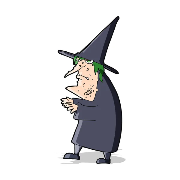 Cartoon ugly old witch — Stock Vector