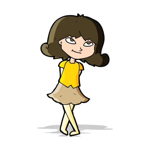 Chica inteligente de dibujos animados — Vector de stock