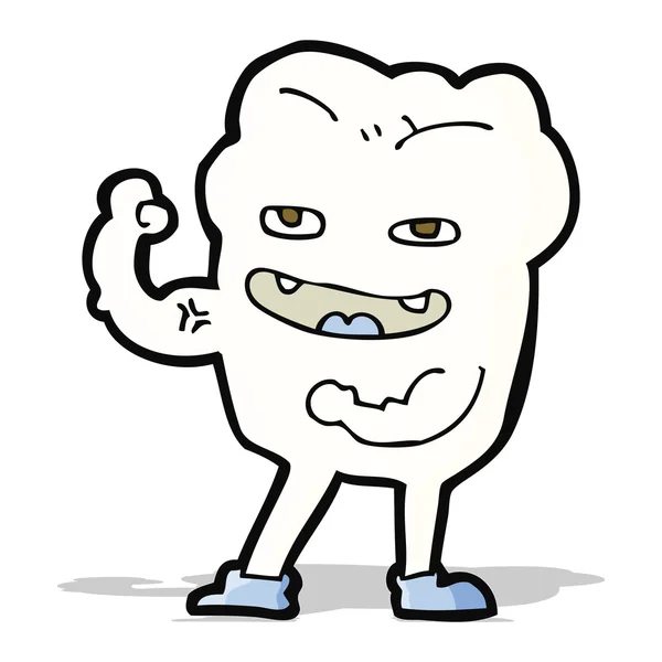 Dibujos animados fuerte diente sano — Archivo Imágenes Vectoriales