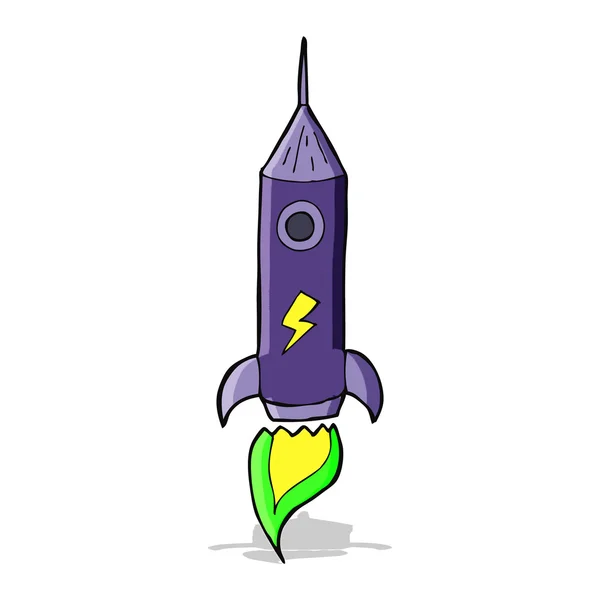Cohete espacial de dibujos animados — Vector de stock