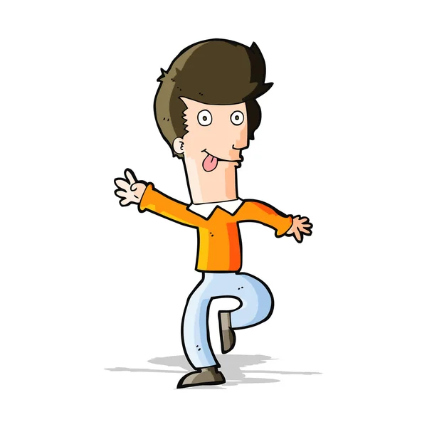 Cartoon-Mann tanzt — Stockvektor