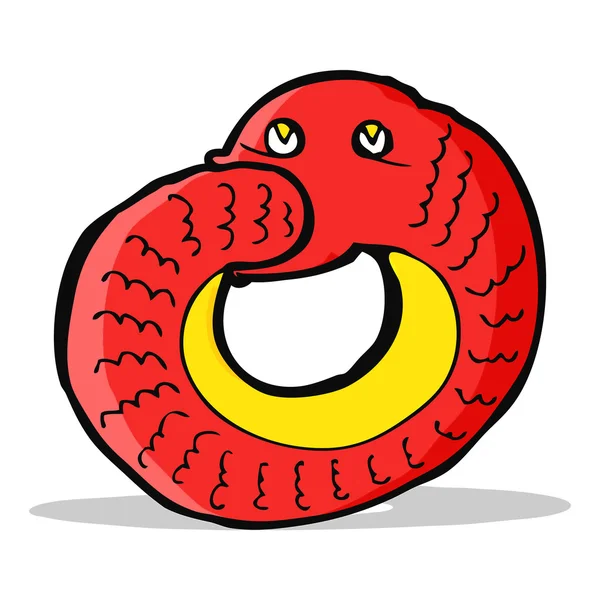 Dessin animé serpent manger propre queue — Image vectorielle
