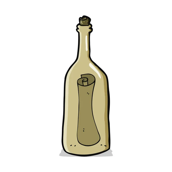 Cartoon brief in een fles — Stockvector