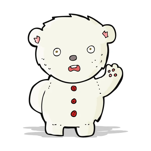 Мультфільм нещасний полярний плюшевий ведмідь — стоковий вектор