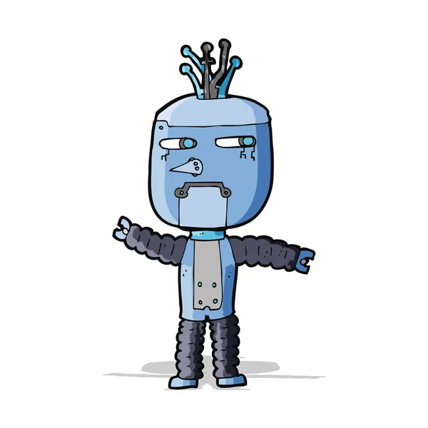 Robot de dibujos animados ondeando — Vector de stock