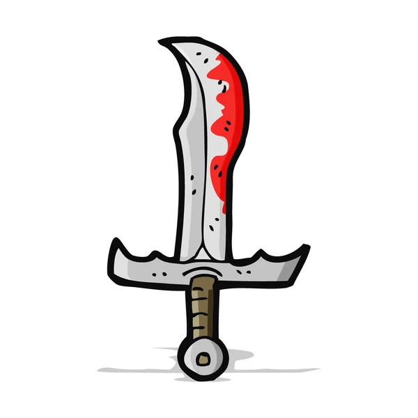 Cartoon bloody sword — Stock Vector