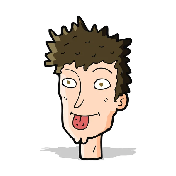 Cartoon man sticking out tongue — Stock Vector
