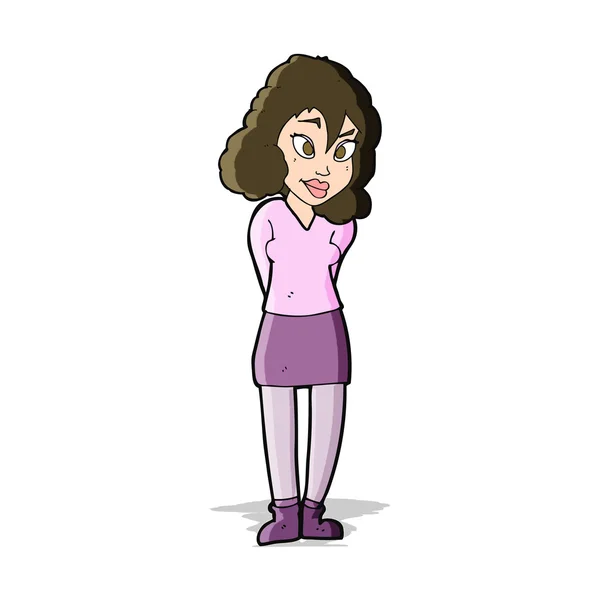 Cartoon verward vrouw — Stockvector