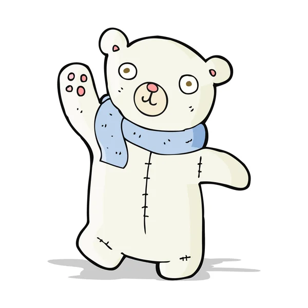 Bonito desenho animado polar ursinho de pelúcia — Vetor de Stock