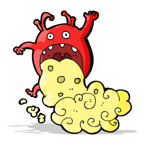 Cartoon gross monster being sick — Stock Vector