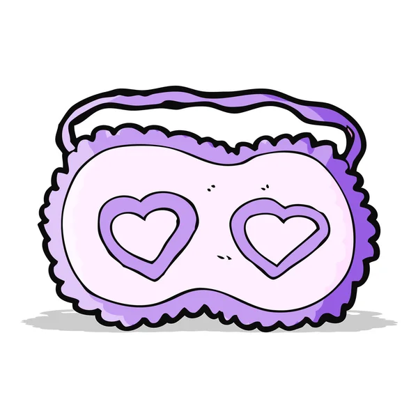 Karikatura spací maska s láskou srdce — Stockový vektor