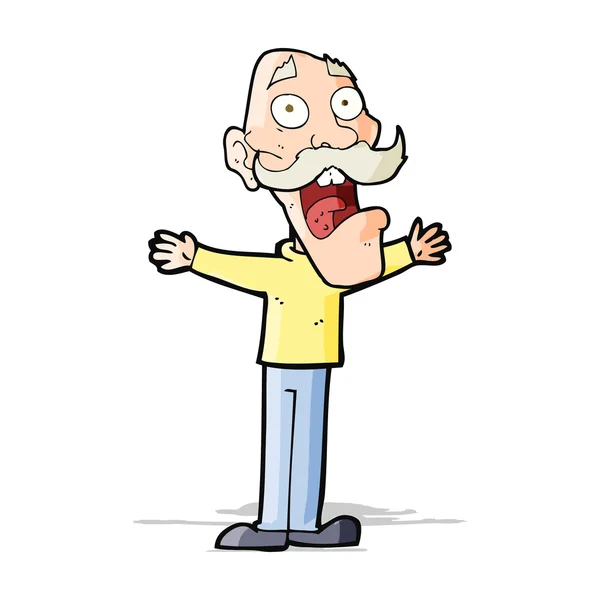 Cartoon gestresste oude man — Stockvector