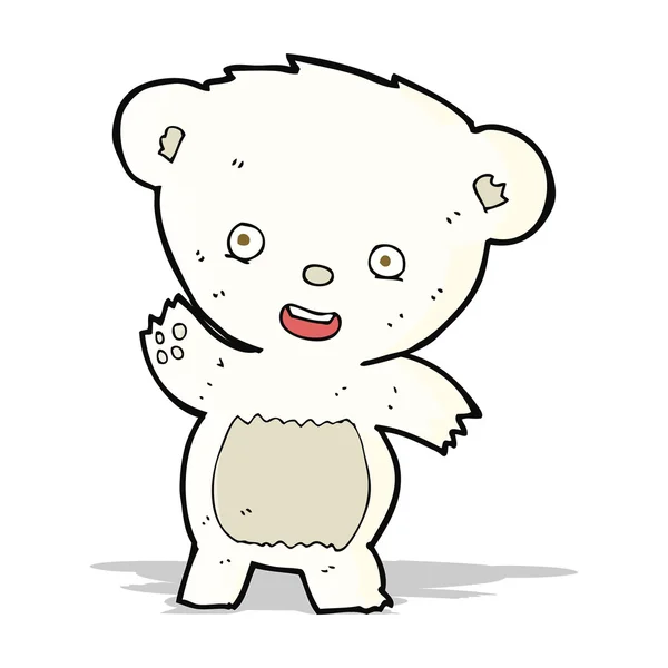Γελοιογραφία κουνώντας πολική αρκούδα — Διανυσματικό Αρχείο