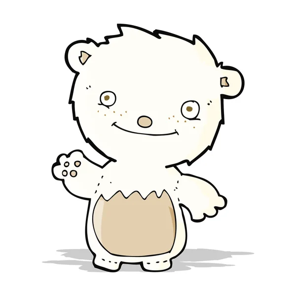 Cartoon viftande polar bear cub — Stock vektor