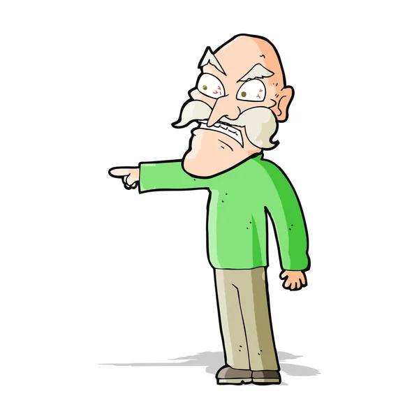 卡通暴怒的旧人 — 图库矢量图片