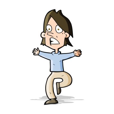 adam panik karikatür