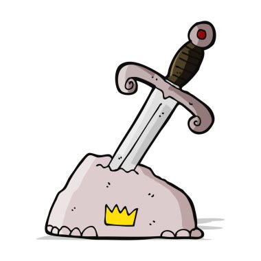 karikatür kılıç taş