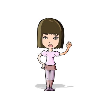 çizgi film kadın sallıyor