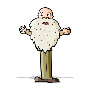 Çizgi film sakallı yaşlı adam