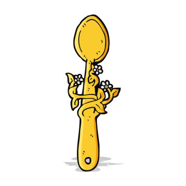 karikatür tahta kaşık