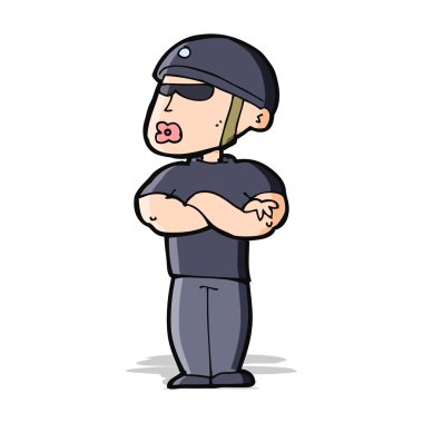 karikatür güvenlik görevlisi