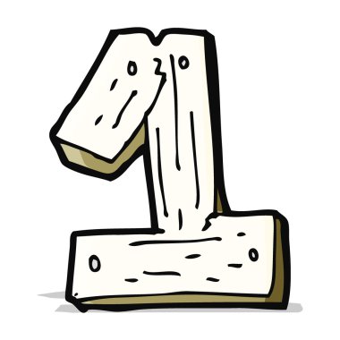 karikatür ahşap bir numara