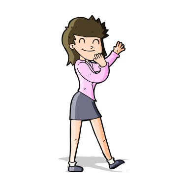 karikatür mutlu iş kadını