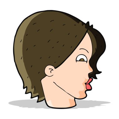 çizgi film kadın yüzü