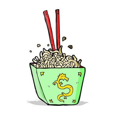 Karikatür erişteleri kutuda.