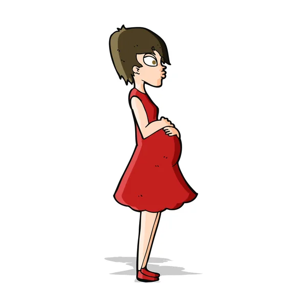 Cartoon zwangere vrouw — Stockvector